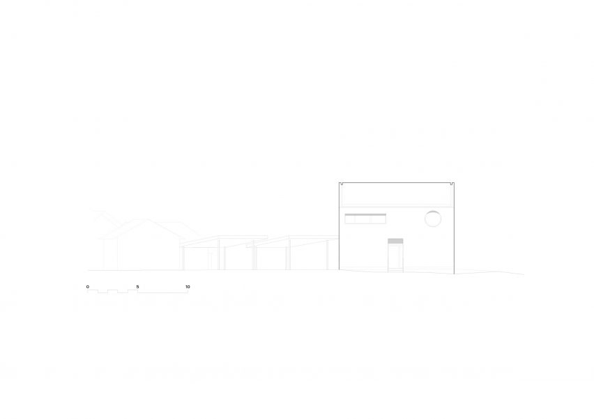 Elevation drawing of Clinic in Anif by Steiner Architecture