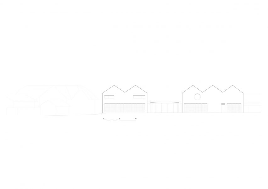 Elevation drawing of Clinic in Anif by Steiner Architecture