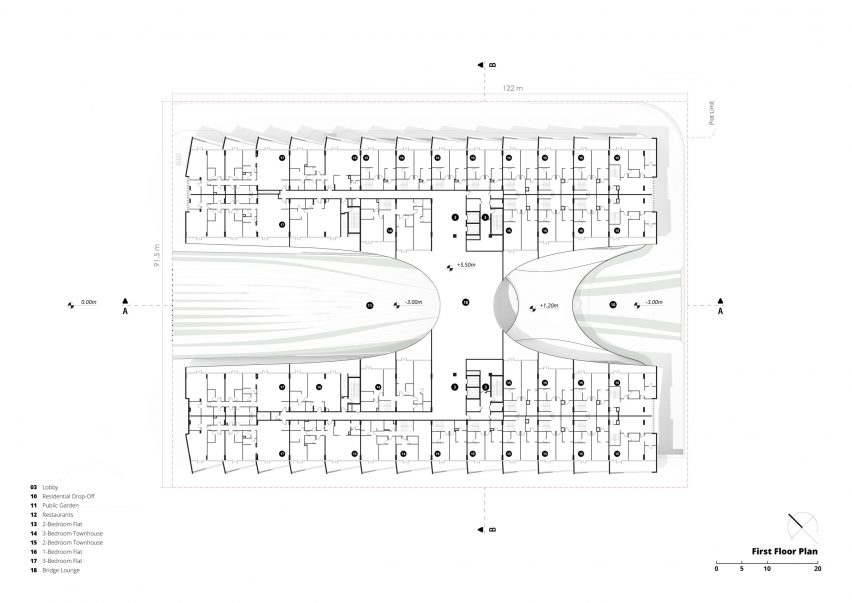 First floor plan of The H Residence by Tariq Khayyat Design Partners