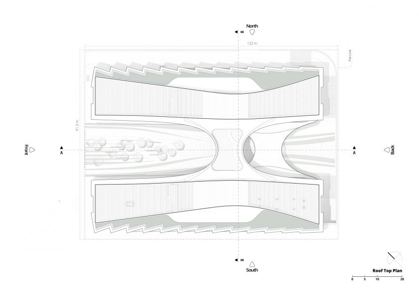 Roof plan of The H Residence by Tariq Khayyat Design Partners
