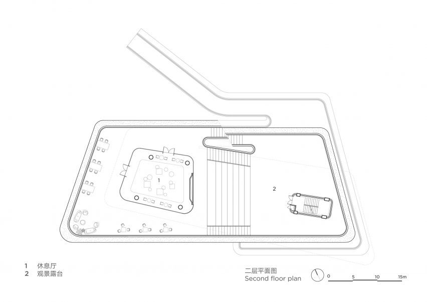 First floor plan of Yunhai Forest Service Station by Line+ Studio