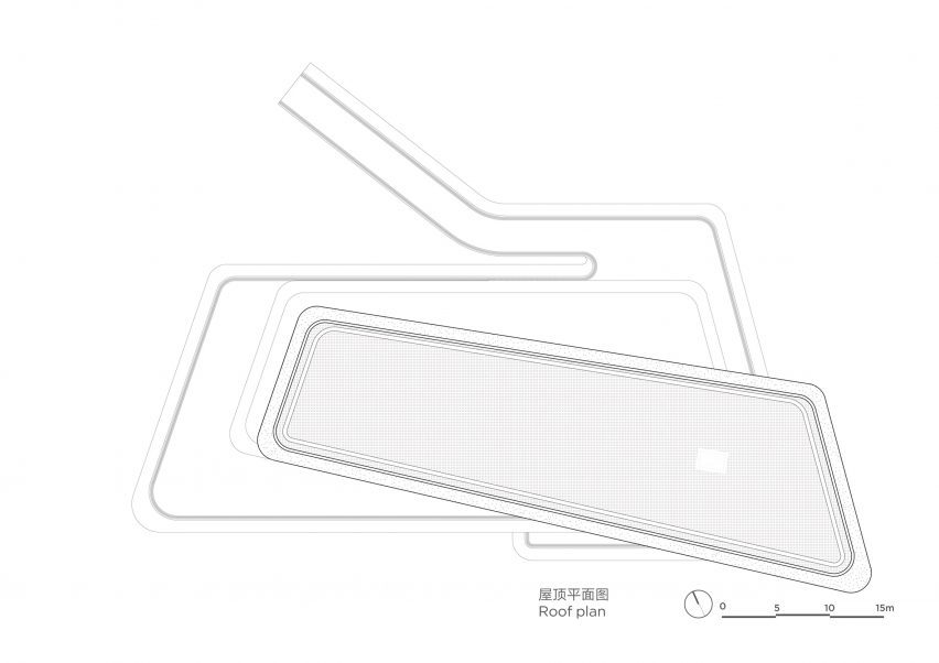Roof plan of Yunhai Forest Service Station by Line+ Studio