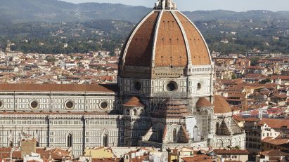 Photo of the rooftops of Florence including the dome of the Florence Cathedral