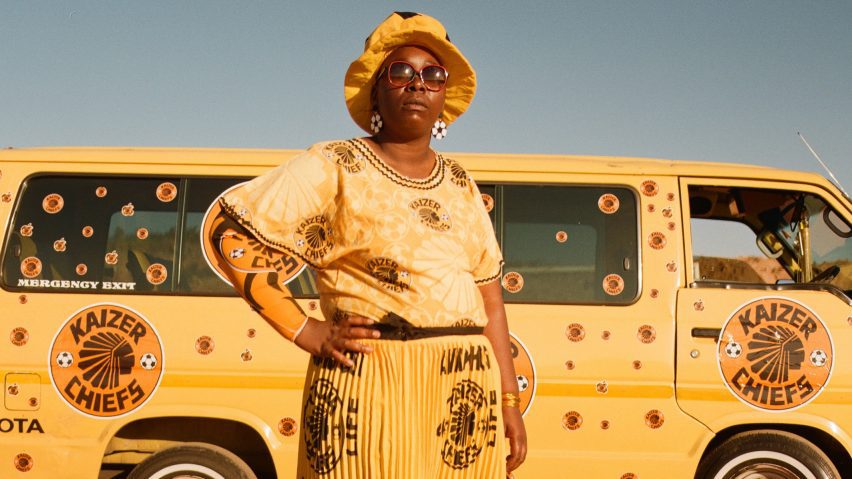 Woman wearing Kaizer Chiefs football logo merch as photographed for Afrosport book
