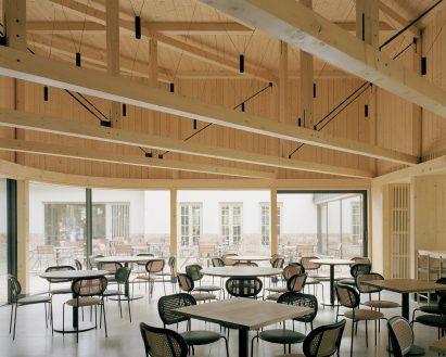 Timber interior of a lodge in Budapest