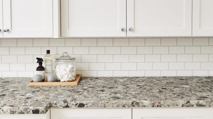 Surface by Formica Corporation covering kitchen worktop