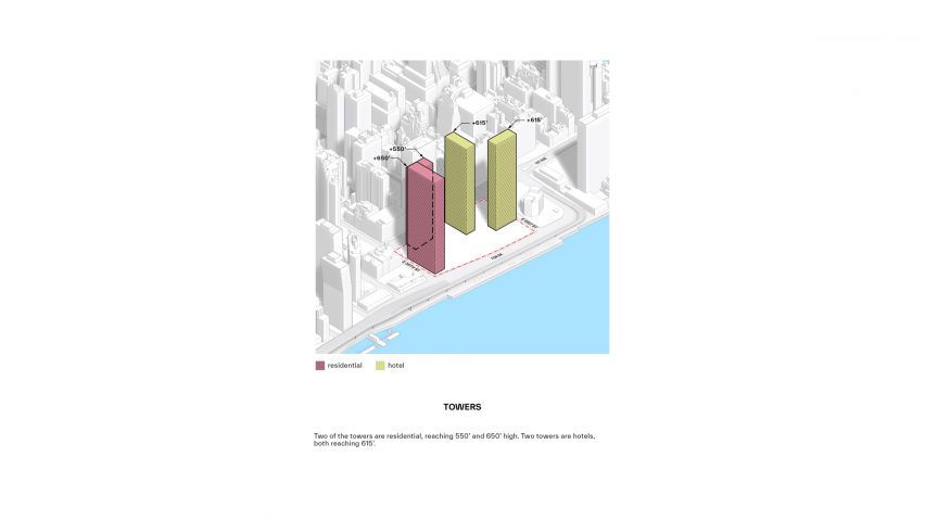 Architectural diagram of Freedom Plaza in Manhattan