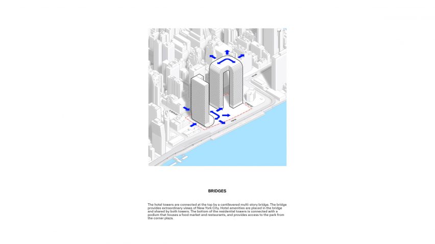 Architectural drawing of Freedom Plaza in NYC