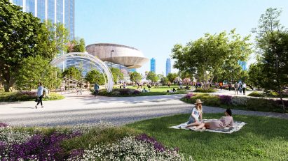 Render of a park in NYC