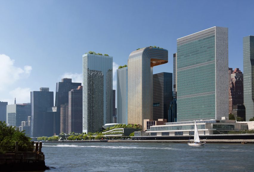 Buildings with a hooked top