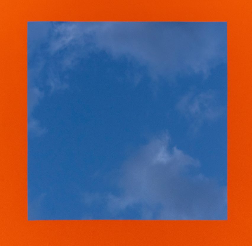 Sky surrounded by orange light