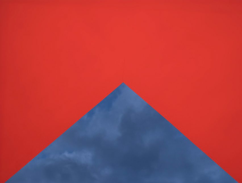 A red wedge surrounding sky