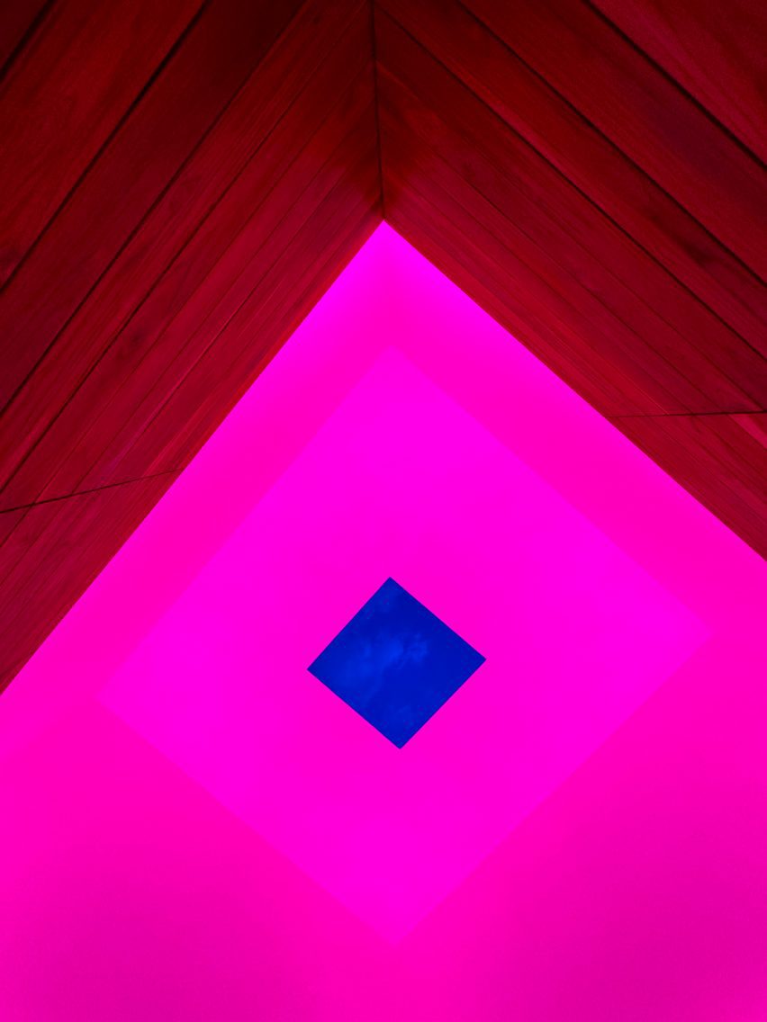 Skylight surrounded by pink