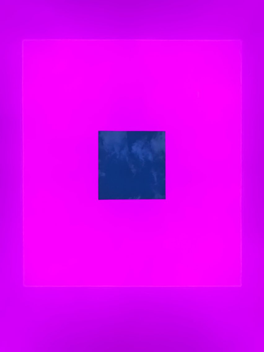 Skylight surrounded by pink