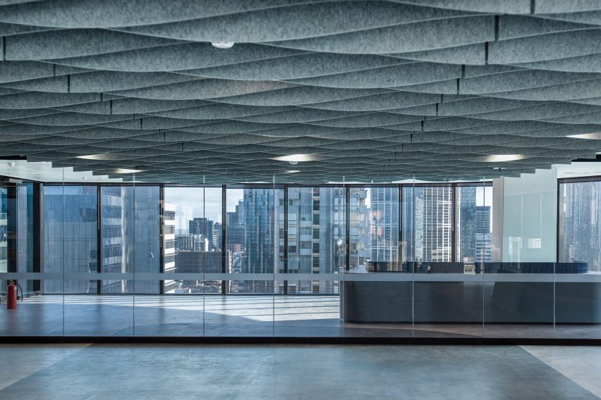Frontier acoustic ceiling panels by Autex Acoustics