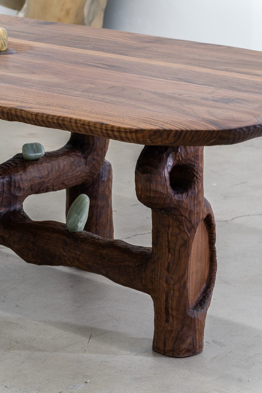 A table with sculptural legs