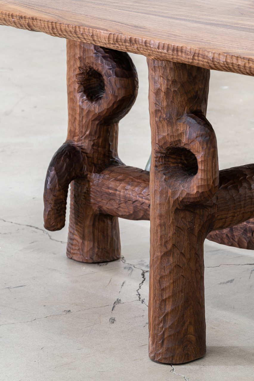 A table with sculptural legs