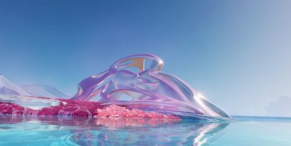 Pink and blue visual by Gemini Laboratory
