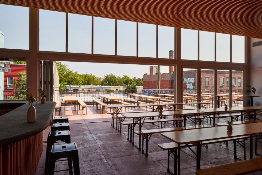 Open terrace and interior