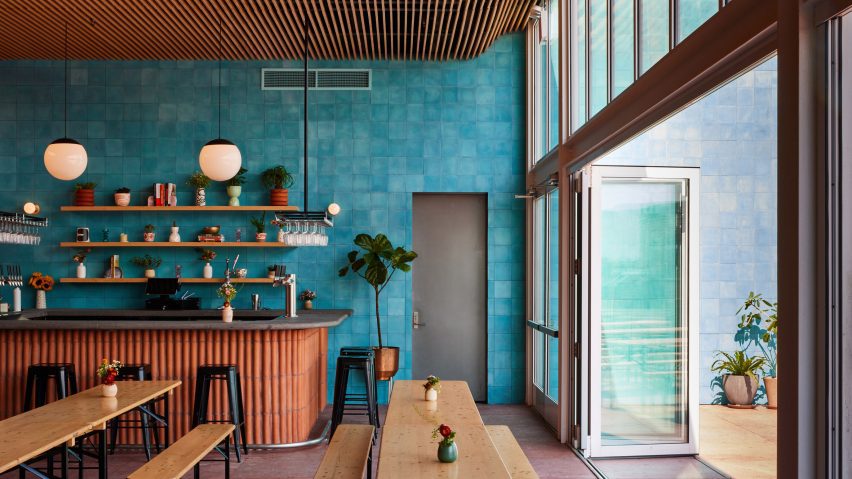 blue tiles room