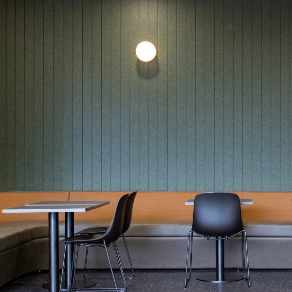 Patterned Groove wall panels in blue by Autex Acoustics