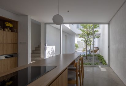 Kitchen interior at House for Young Families in Vietnam