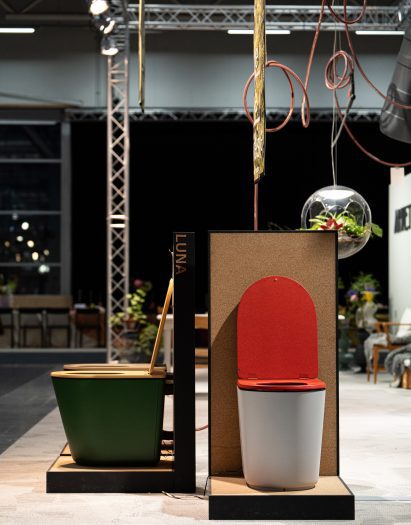 Luna composting toilet by Harvest Moon at Stockholm Furniture Fair