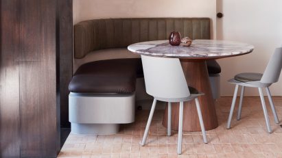 Breakfast nook with L-shaped bench seating