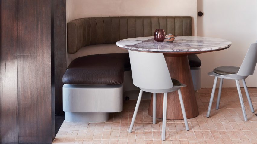 Breakfast nook with L-shaped bench seating