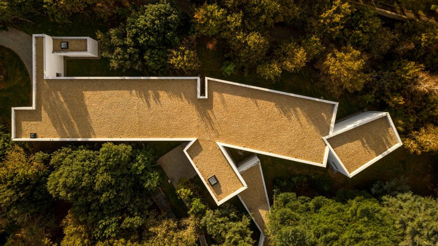 Aerial view of the Álvaro Siza Wing at the Serralves Museum