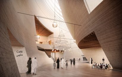Skylit internal street in Lusail Museum by Herzog & de Meuron in Qatar