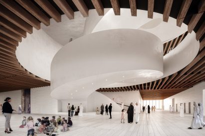 Spiral staircase in Lusail Museum by Herzog & de Meuron in Qatar