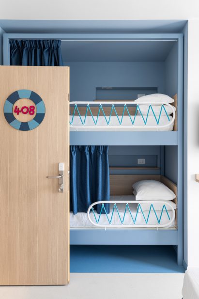 Bunk beds inside Hotel Haway in Martinsicuro