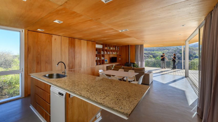 A kitchen clad in wood