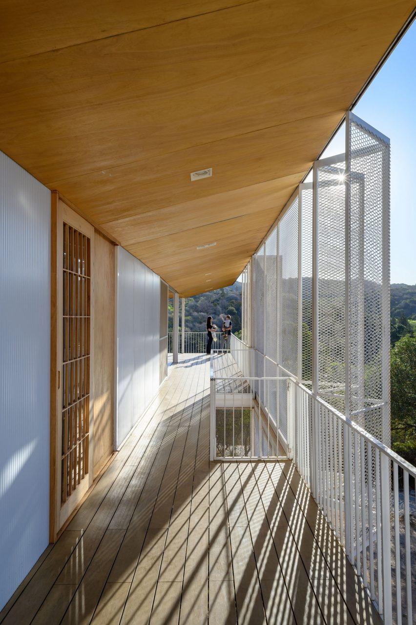A porch enclosed in metal