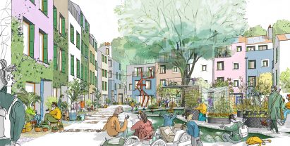 Timber structure neighbourhood by Human Nature