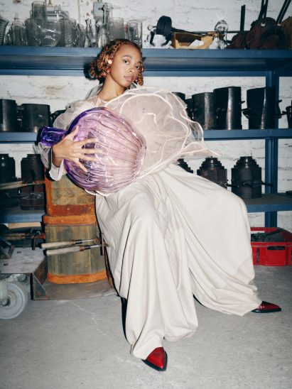 Damsel Elysium with glassware for Iittala