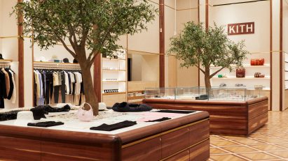 Kith Women Flagship in Soho combines walnut and pink marble