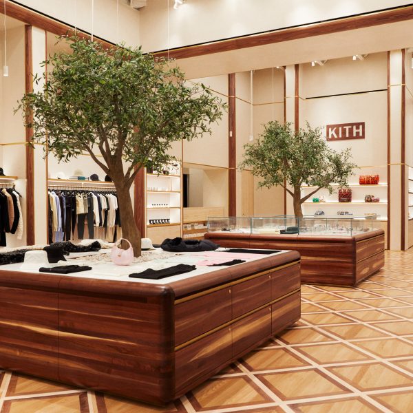 Kith Women Flagship in Soho combines walnut and pink marble