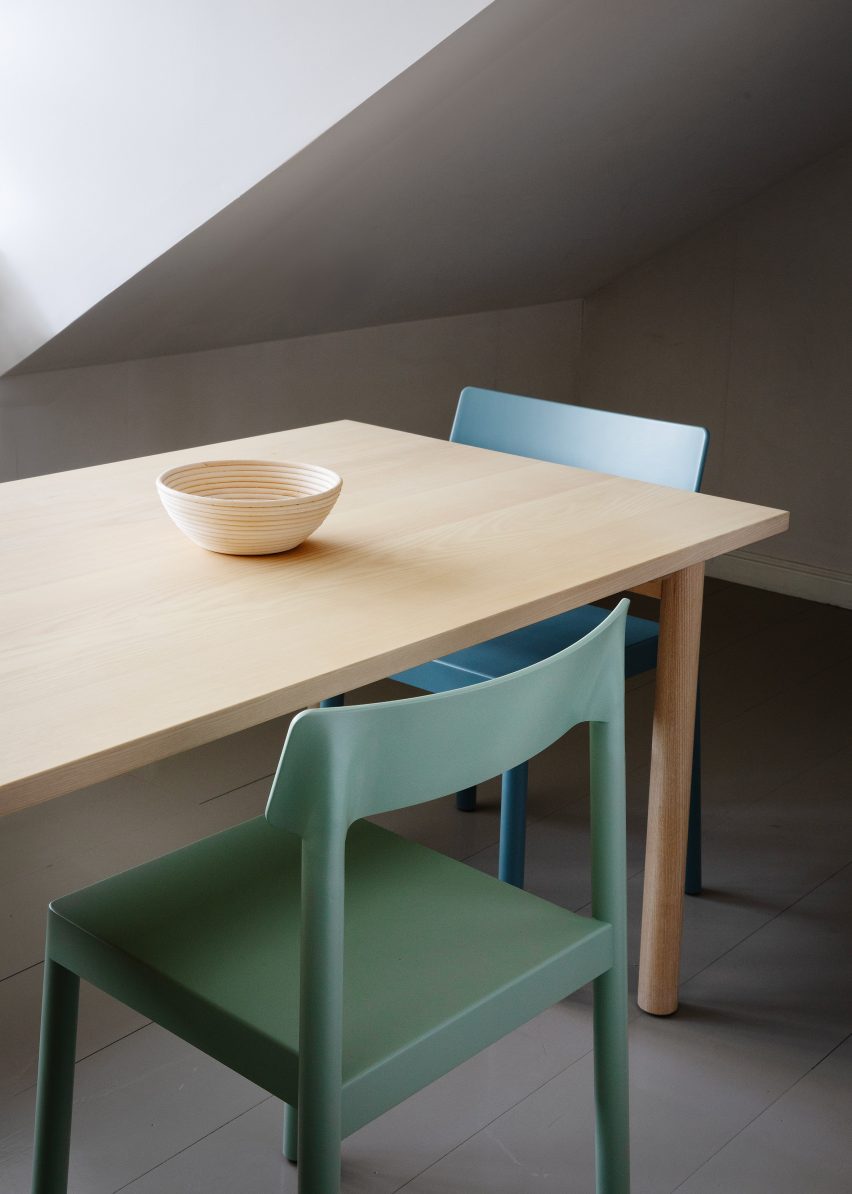 Blue and green Kumu chairs by Pekka Koivikko for Nikari