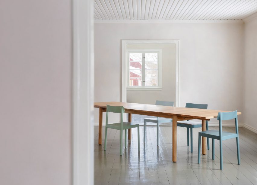 Blue and green Kumu chairs by Pekka Koivikko for Nikari