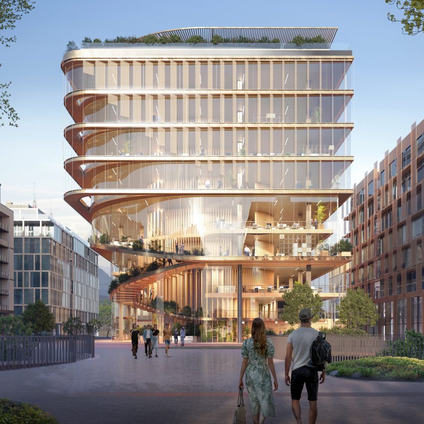 Exterior facade of office building by UNStudio and HYP Architects