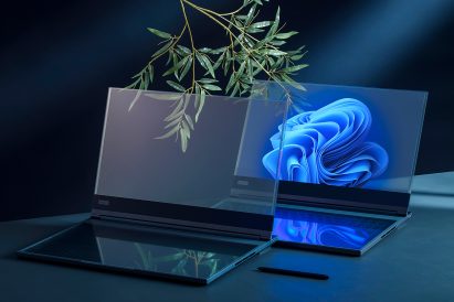 Two Lenovo ThinkBook Transparent Display Laptop Concepts aka Project Crystal