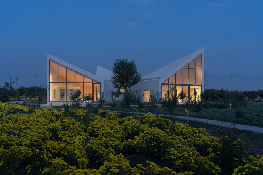 The Library in Ice-Chrysanthemum Field by Atelier Xi