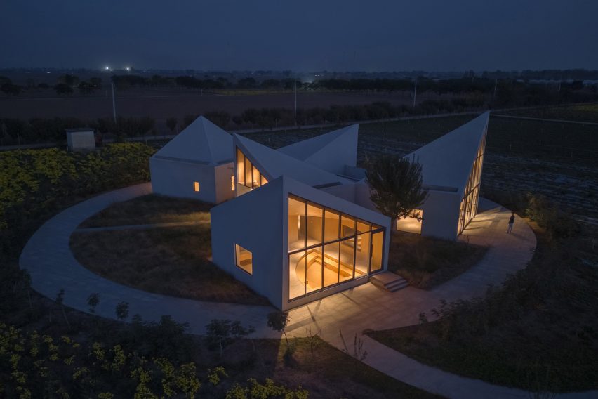 The Library in Ice-Chrysanthemum Field by Atelier Xi
