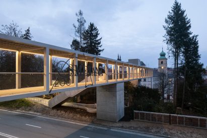 Concrete footbridge in Litomyšl
