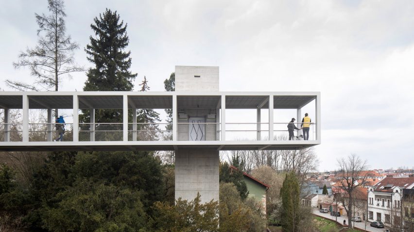White footbridge in the Czech Republic
