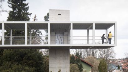 Concrete footbridge in Litomyšl