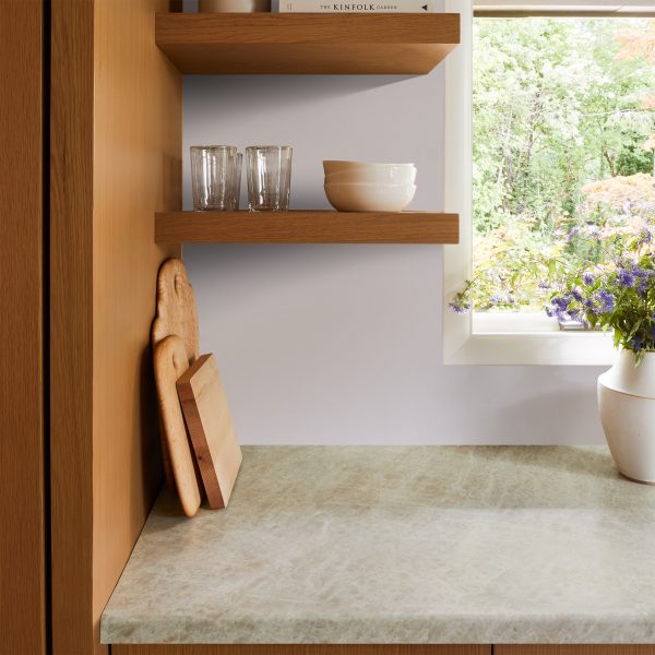 Light coloured Formica in kitchen