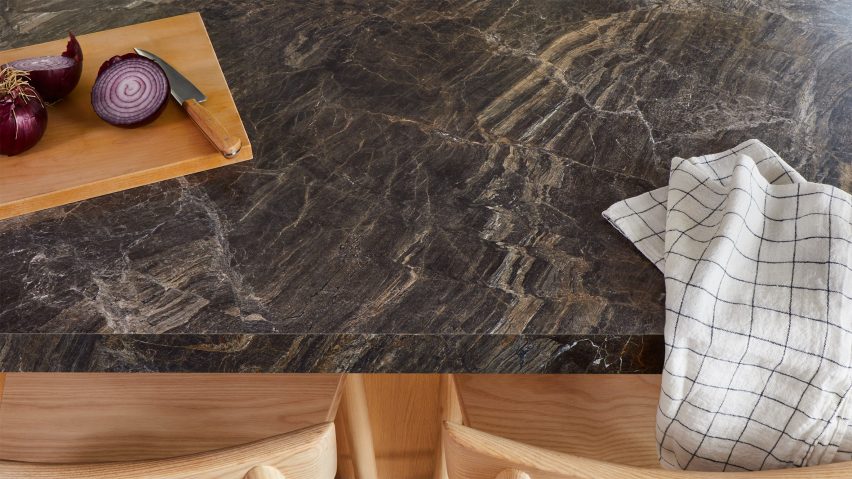 Brown Formica in kitchen